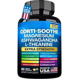 CORTI-SOOTHE Cortisol Support – Magnesium, Ashwagandha & L-Theanine for Natural Stress Relief, Relaxation & Adrenal Health