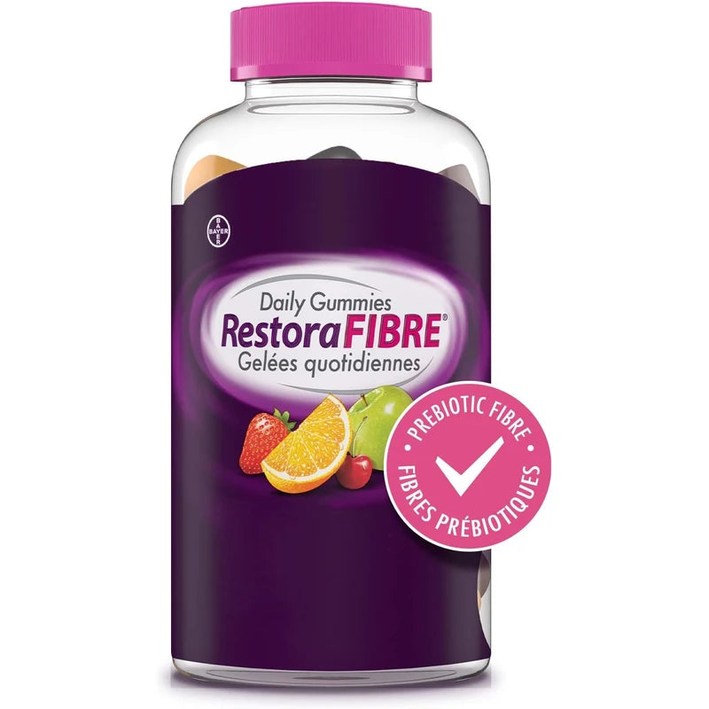 RestoraFIBRE Daily Prebiotic Fibre Gummies - Supplements For Men And Women, Naturally Sourced Inulin, Promotes Regularity And supports Healthy Digestive system, Gentle Constipation Relief For Adults, 90 Count
