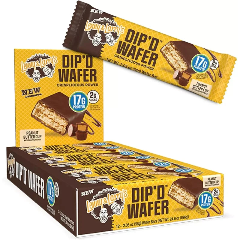 Lenny & Larry'S Dip'D Wafer, Bar Peanut Butter Cup, 17G, Dairy & Plant Protein B