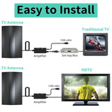 2024Upgraded TV Antenna Up 880+ Miles, Antenna Tv Digital HD Indoor Outdoor Digital Antenna for All TV Support 4K 1080P HD Powerful TV Antenna with Amplifier Signal Booster & Thick Coaxial Cable