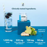 Cheers Relief | Next Morning Aid with Ginger + White Willow Bark | Feel Better After Drinking | 12 Doses | Ginger, White Willow Bark, L-Theanine, Caffeine