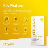 2 x AYDMED Vitamin D Tests | Vitamin D Test Kit for Home Self-Test Blood Screening of Vitamin D Deficiency | Vitamin D Test | Results in 10 Minutes | Expert Accuracy | CE Certified