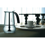 Bialetti Kitty 6 Tassen silber Espressokocher Edelstahl