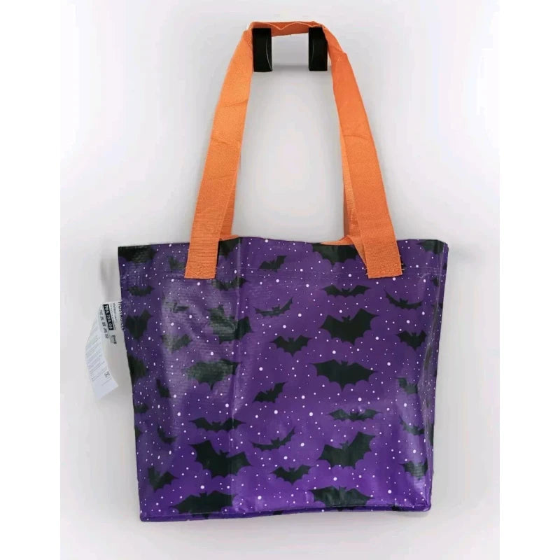 Ikea Hostagille Halloween 3 Gallon Tote Bag Purple Bats Halloween