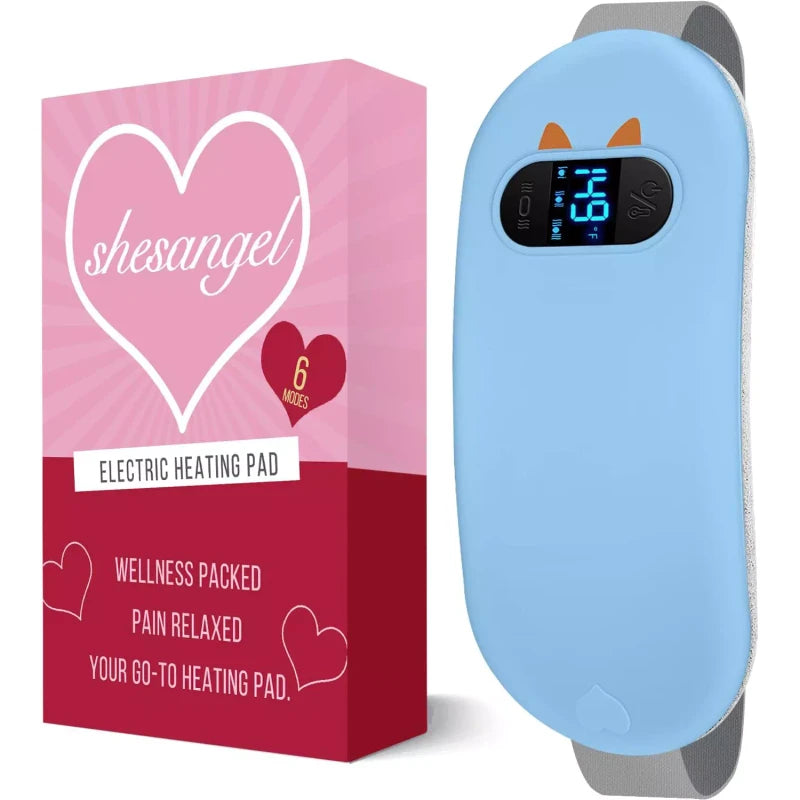 Shesangel Cordless Heating Pad for Cramps and Back Pain with 6 Heat & Massage Modes