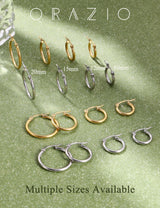 ORAZIO Stainless Steel Hoop Earrings Set Huggie Earring Stacks Women