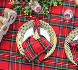 COTTON CRAFT Christmas Tartan Plaid Cloth Napkins - 12 Pack 100% Cotton