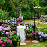 SCENDOR Metal Garden Arbor Wedding Arch 95.3" H x 45" W, Heavy Duty Rustproof Iron Pergola Trellis for Climbing Plants Outdoor Garden Patio Pathway Lawn Ceremony Party Decoration