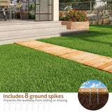 FILWH Wooden Garden Pathway Outdoor Roll-Out Walkway Weather-Resistant Fir Wood Curved or Straight Boardwalk Decorative Garden for Backyard,Beach,Wedding Party Pathways (Natural, 8FT Straight)