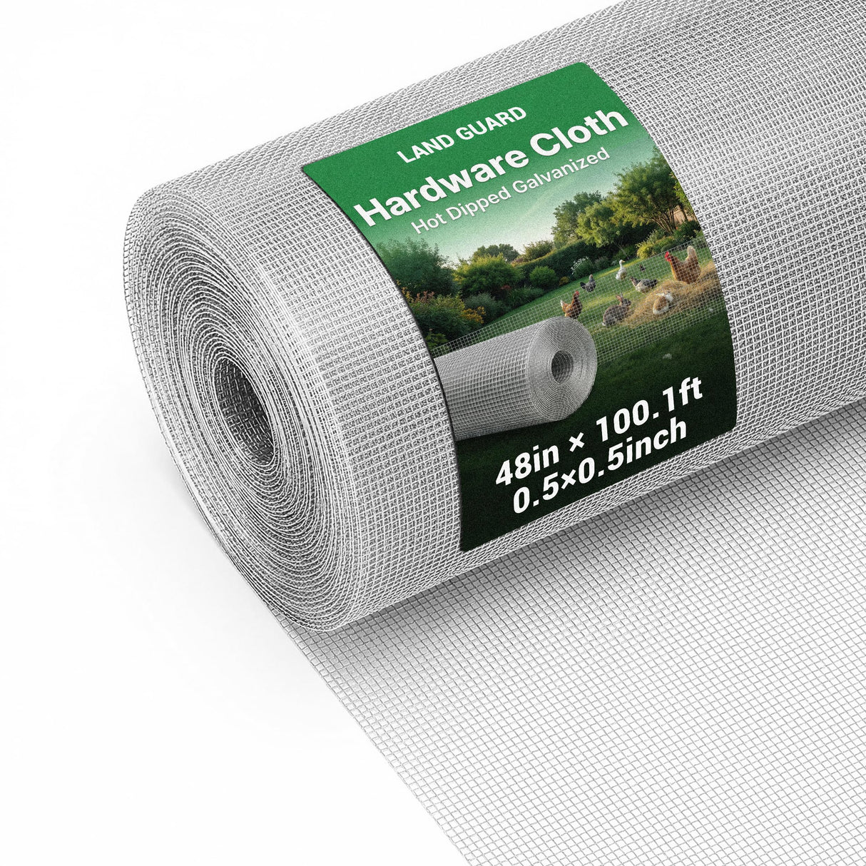 Land Guard Hardware Cloth 1/2 Inch 48inx100.1ft 19 Gauge Square Chicken Wire Fence Mesh Roll Raised Garden Bed Plant Supports Poultry Netting Cage Snake Fence…