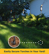 TIKI Metal Torch Stakes 4-Pack, Durable & Weather-Resistant Torch Holders for Bamboo & Metal Poles, Easy-to-Install Outdoor Torch Accessories for Patio, Lawn & Garden, 10.75-Inch Black