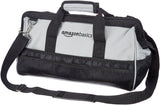Amazon Basics Durable Wear-Resistant Tool Storage Bag with Adjustable Shoulder Strap,Portable Tool Organizer,16 in,Black & Grey,(Pack of 8)
