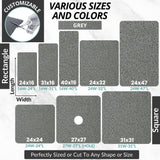 Enkosi Loofah Shower Mat with Drain Hole – Cushioned Anti-Slip Square Bath Mat for Showers, and Bathroom Floors – Textured PVC, Non Slip Safety Pad for Walk-in Stalls and Wet Areas (27x27 Grey)