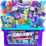 Toy Galaxy Slime Kit for Boys Girls 10-12, FunKidz Ultimate Metallic Slime Making Kit for Kids Ages 8-12 DIY Glow Galactic Globe Shape Fun Slime Gifts