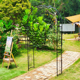 SCENDOR Metal Garden Arbor Wedding Arch 95.3" H x 45" W, Heavy Duty Rustproof Iron Pergola Trellis for Climbing Plants Outdoor Garden Patio Pathway Lawn Ceremony Party Decoration