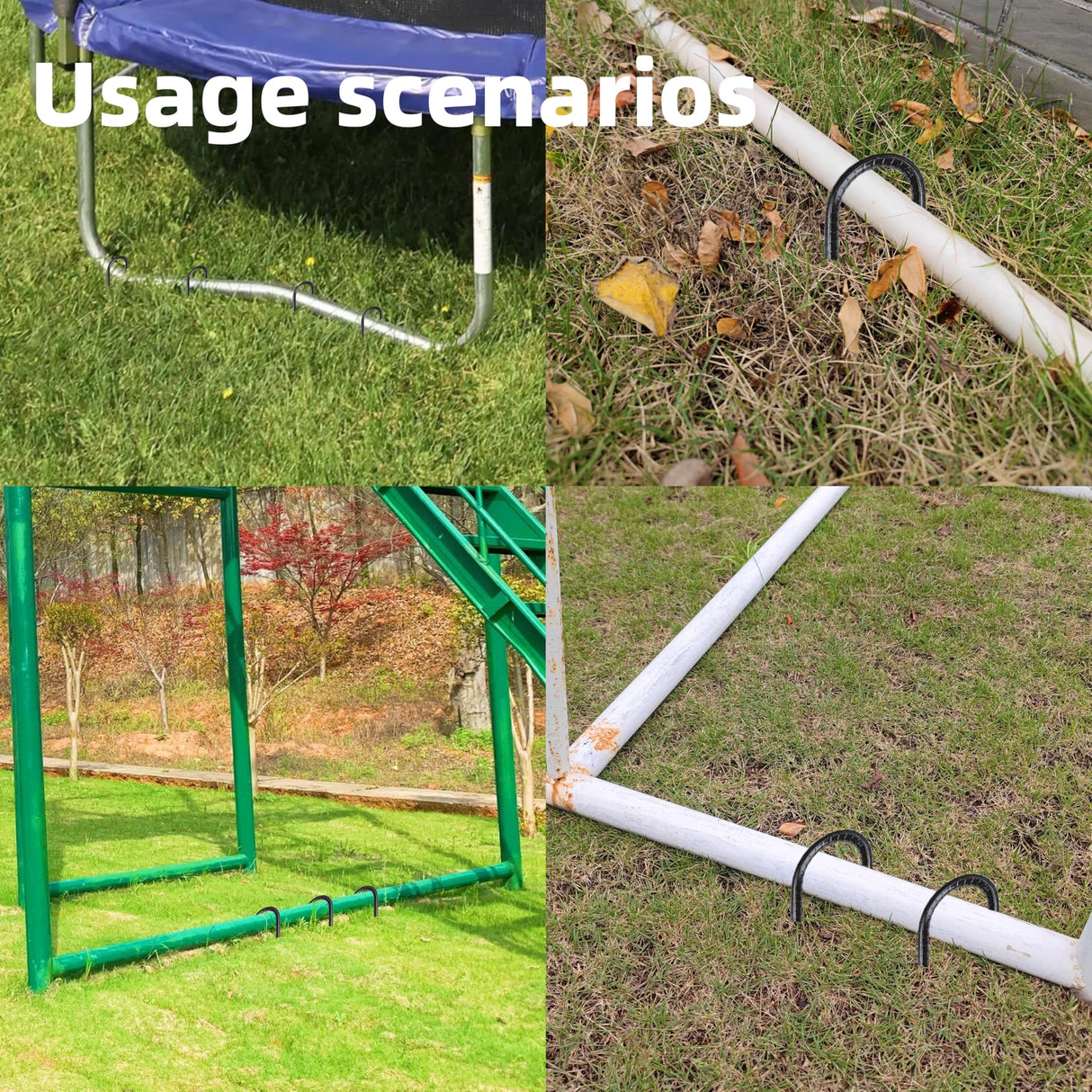 40 Pieces 12-Inch Garden Ground Stakes Galvanized Steel J Shape Hook Rebar Stake - Heavy Duty Anchors for Tents, Position Kits,Fences, and Trampolines