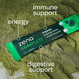 Zena Complete Organic Super Greens Powder & Multivitamin, 90+ Supergreens, Fruits, Veggies, 0 Sugar, 5G Fiber, Pre & Probiotics, Watermelon Citrus Flavor, 30 Packets