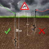 30 inch Ground Anchors Heavy Duty Screw in - Kit of 4 Fully Welded Earth Anchors - Long Spiral Tie Down Stakes for Swing Set Shed Trampoline Canopy Tree Tent - High Wind Anchor - Sand Auger Stake
