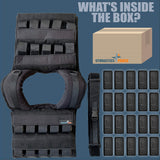 Weighted Vest 6lb, 10lb, 12lb, 25lb, 35lb, 45lb, 60lb Removable Iron Weights for Men and Women Workout for Calisthenics and Fitness Sport Training (Black, 60 LB)