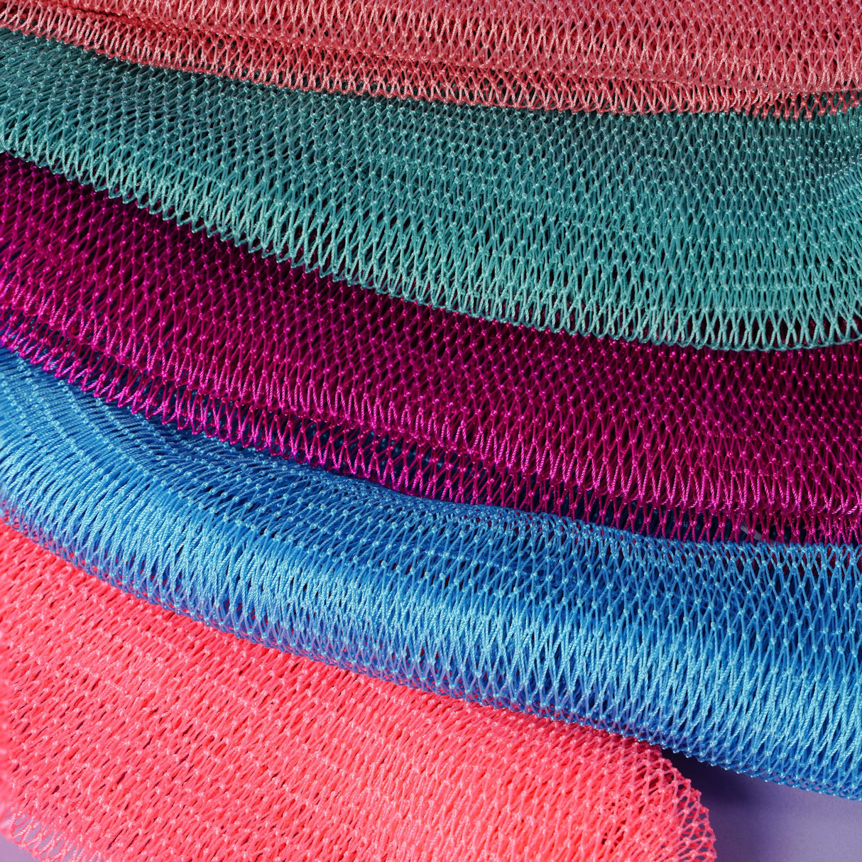 AFRIKI African Net Sponge, Authentic African Exfoliating Sponge, Black Owned, Back Scrubber, 45inch Long, for Normal to Sensitive Skin, for Daily use, Sky Collection