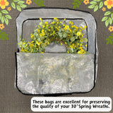 VENO 5 Pack Wreath Storage Bag, Summer, Christmas Decoration Garland Container, 30 Inch Clear Door Wreath Organizers, Moving Boxes, Packing Supplies for College (Square - 5 Pack)