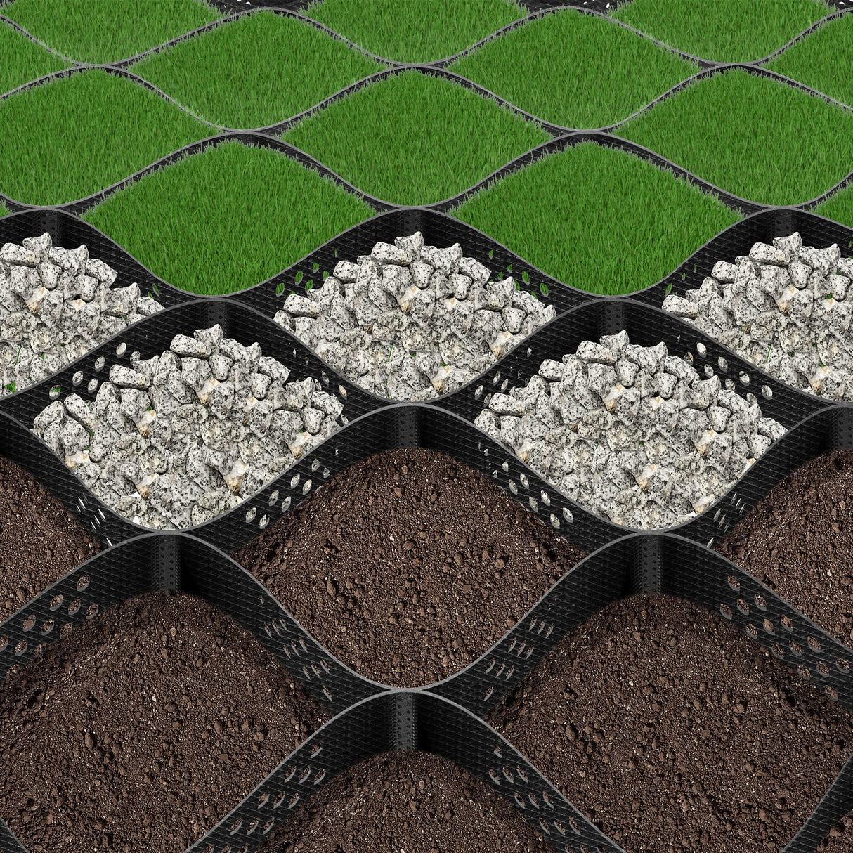 VIVOSUN 2'' Depth Ground Grid, 9x17 ft, High-Density HDPE Geo Cell