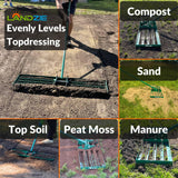 LANDZIE - The Original Lawn Leveling Rake – 36" Steel Handle Yard Leveler, Lawn Level Tool for Creating a Flat Surface - Works for Soil, Dirt, Topdressing, and Ground
