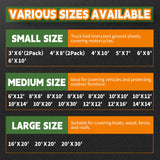 RAINDEWAY Tarps 8x8 Feet Tarp Waterproof,7Mil Thick,Finished Size,UV Resistant,Multipurpose Poly Tarp Cover with Metal Grommets and Reinforced Edges,White Tarps