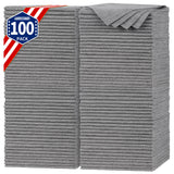 FIXSMITH Shop Towels, Pack of 100, Grey Microfiber Cleaning Cloth Bulk, Microfiber Towels for Cars, All-Purpose Absorbent Cleaning Rags, Dust Cloth for Automotive, Mechanic, Garage, 11.5 x 11.5 inch