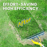 Thatch Rake for Lawn with 74inch Handle, 15 inch Dethatcher Rake for Grass to Cleaning Dead Grass, Efficient Steel Metal Rake for Dethatching, Heavy Duty Thatching Rakes for Garden, Yard
