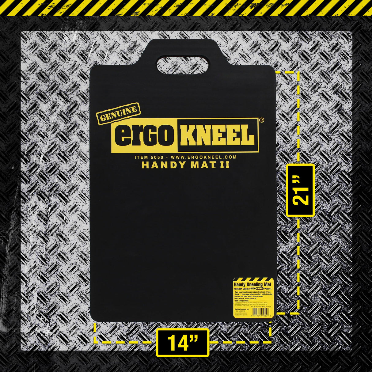 ErgoKneel Foam Kneeling Pad – Extra Thick 1” Kneeling Mat 14” x 21” | Large Working Pad for Knees & Back | Heavy-Duty Anti-Fatigue Knee Mat | Portable Industrial Kneeling Pad