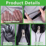 2 Pcs Black Large Fruit Tree Netting with Zipper and Drawstring, 5.3 x 5.3 Ft Breathable Mesh Garden Bird Netting Plant Cover, Insect Bird Barrier Net Mesh for Protect Plants from Squirrel Bugs