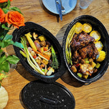 13” Enamel Roaster With Lid Oval Roasting Pan For Oven with 11"Inner Diameter Broiler Pan Suitable For Dining With Two People High Temperature Resistance Dishwasher Safety Gift Idea for Christmas