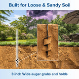 40 Inch Ground Anchor Stakes Heavy Duty – Extra Long Fully Welded Screw in Auger Ground Anchors for Deep Hold Tie Down Outdoor Structures, Earth Anchors for Shed Canopy Tent Yard, Sandy Soil, 4 Pack