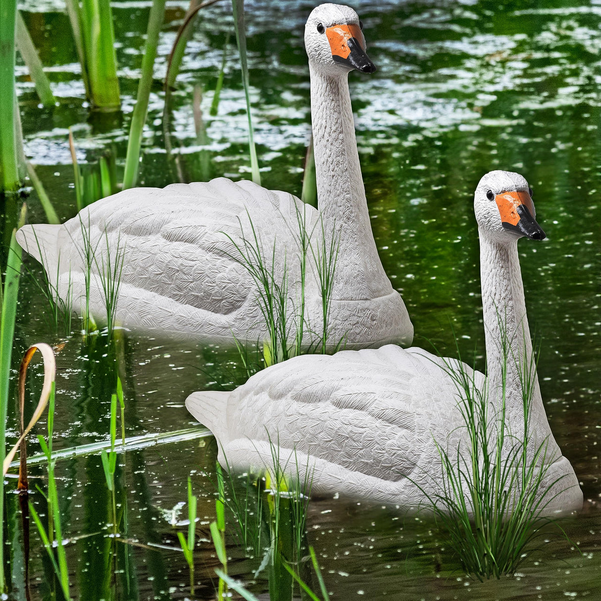 Galashield Swan Decoys for Geese | Large Floating Swan Decoy for Pool, Pond & Lake [2 Pack]