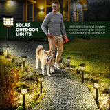 GIGALUMI Solar Outdoor Lights，16 Pack LED Solar Lights Outdoor Waterproof, Solar Walkway Lights Maintain 10 Hours of Lighting for Your Garden, Landscape, Path, Yard, Patio, Driveway