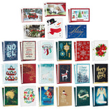 Hallmark Boxed Christmas Card Assortment with Keepsake Box (48 Cards and Envelopes) Angels, Santa, Penguins, New Year, Snowmen, Ornaments