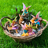 Mood Lab Fairy Garden Figurines - Reading Fairies Set (6 pcs) - Miniature Decorative Statues & Accessories - Outdoor & Indoor Garden Decor
