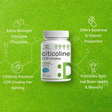 DEAL SUPPLEMENT Citicoline CDP Choline, 1,000mg Per Serving, 120 Capsules – Extra Strength Choline Supplements – Nootropic B Vitamin Properties – Promotes Brain Health, Memory, & Focus – Non-GMO