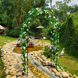 SCENDOR Metal Garden Arbor Wedding Arch 95.3" H x 45" W, Heavy Duty Rustproof Iron Pergola Trellis for Climbing Plants Outdoor Garden Patio Pathway Lawn Ceremony Party Decoration