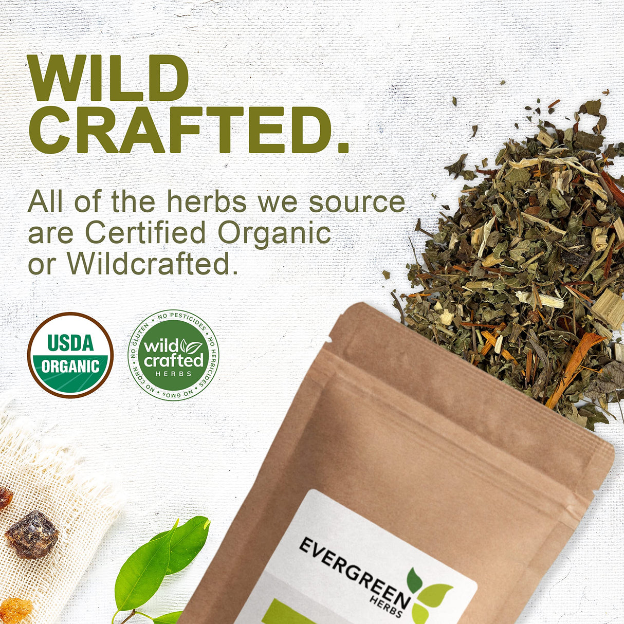 Evergreen Herbs Cuachalalate Herb (Amphipetyglum Adstringens) - Resealable Stand Up Pouch to Ensure Freshness! (Capsules)