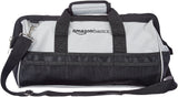 Amazon Basics Durable Wear-Resistant Tool Storage Bag with Adjustable Shoulder Strap,Portable Tool Organizer,16 in,Black & Grey,(Pack of 8)