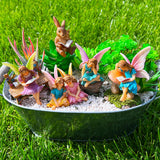 Mood Lab Fairy Garden Figurines - Reading Fairies Set (6 pcs) - Miniature Decorative Statues & Accessories - Outdoor & Indoor Garden Decor
