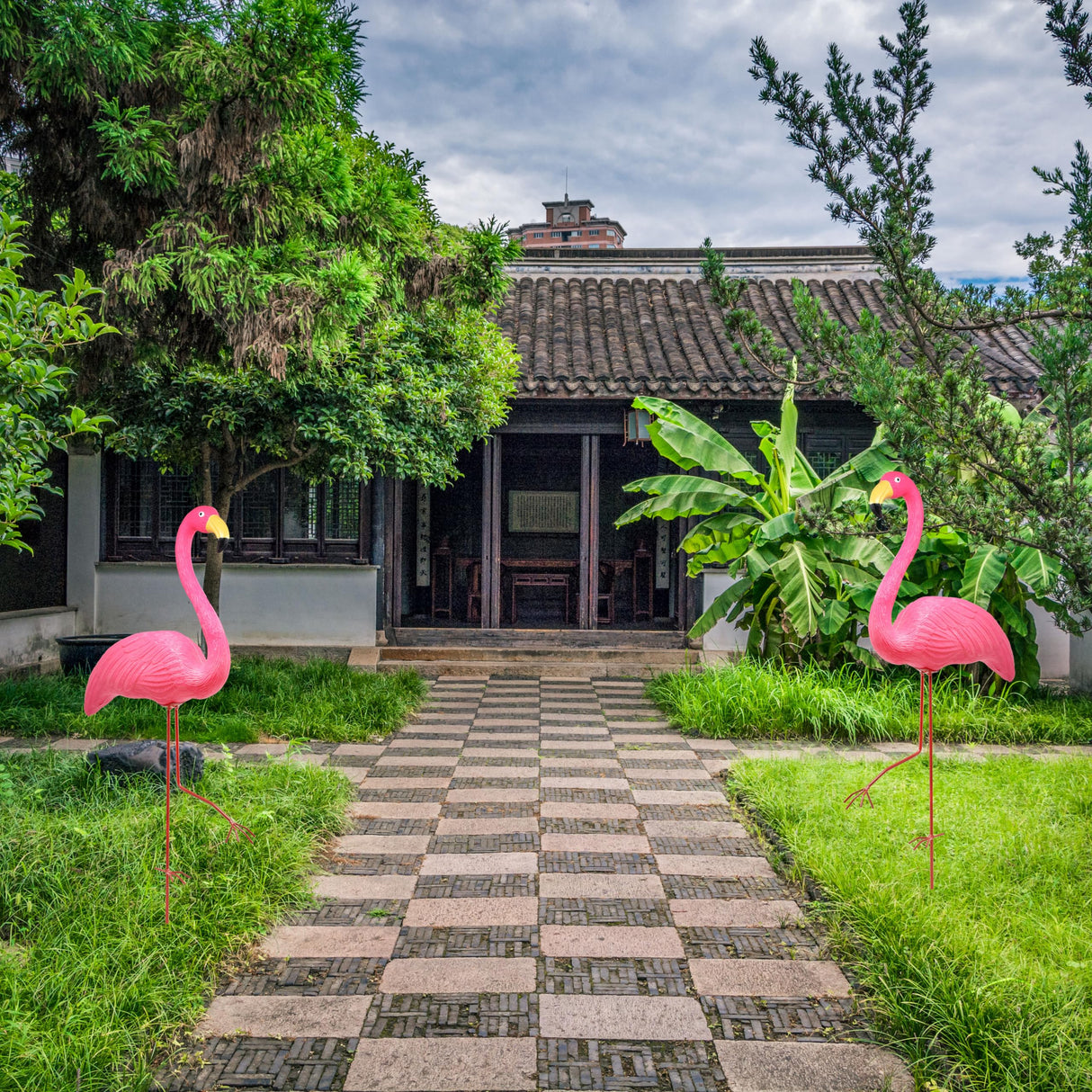 Pink Flamingos Yard Decorations Decor Ornaments for Outdoor Lawn Garden 2pk