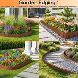 MTART Metal Garden Edging for Landscaping, Sturdy Corrugated Edging Border for DIY Flower Bed, Lawn and Landscape Edging (Rusty, 12"×20Ft)