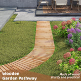 FILWH Wooden Garden Pathway Outdoor Roll-Out Walkway Weather-Resistant Fir Wood Curved or Straight Boardwalk Decorative Garden for Backyard,Beach,Wedding Party Pathways (Natural, 8FT Straight)