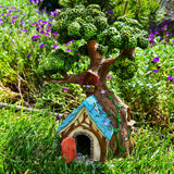 Mood Lab Fairy Garden Figurines - Tree House (8.5" H) - Miniature Decorative House - Outdoor & Indoor Garden Decor