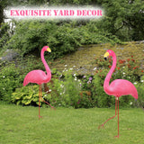 Pink Flamingos Yard Decorations Decor Ornaments for Outdoor Lawn Garden 2pk
