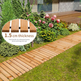 FILWH Wooden Garden Pathway Outdoor Roll-Out Walkway Weather-Resistant Fir Wood Curved or Straight Boardwalk Decorative Garden for Backyard,Beach,Wedding Party Pathways (Natural, 8FT Straight)