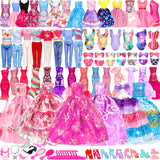 71 Pcs Doll Clothes and Accessories, 5 Wedding Gowns 9 Fashion Dresses 3 Tops 3 Pants 3 Bikini Swimsuits 20 Shoes for 11.5 inch Doll Christmas Stocking Stuffers Girls Gift Age 5-7 8-10